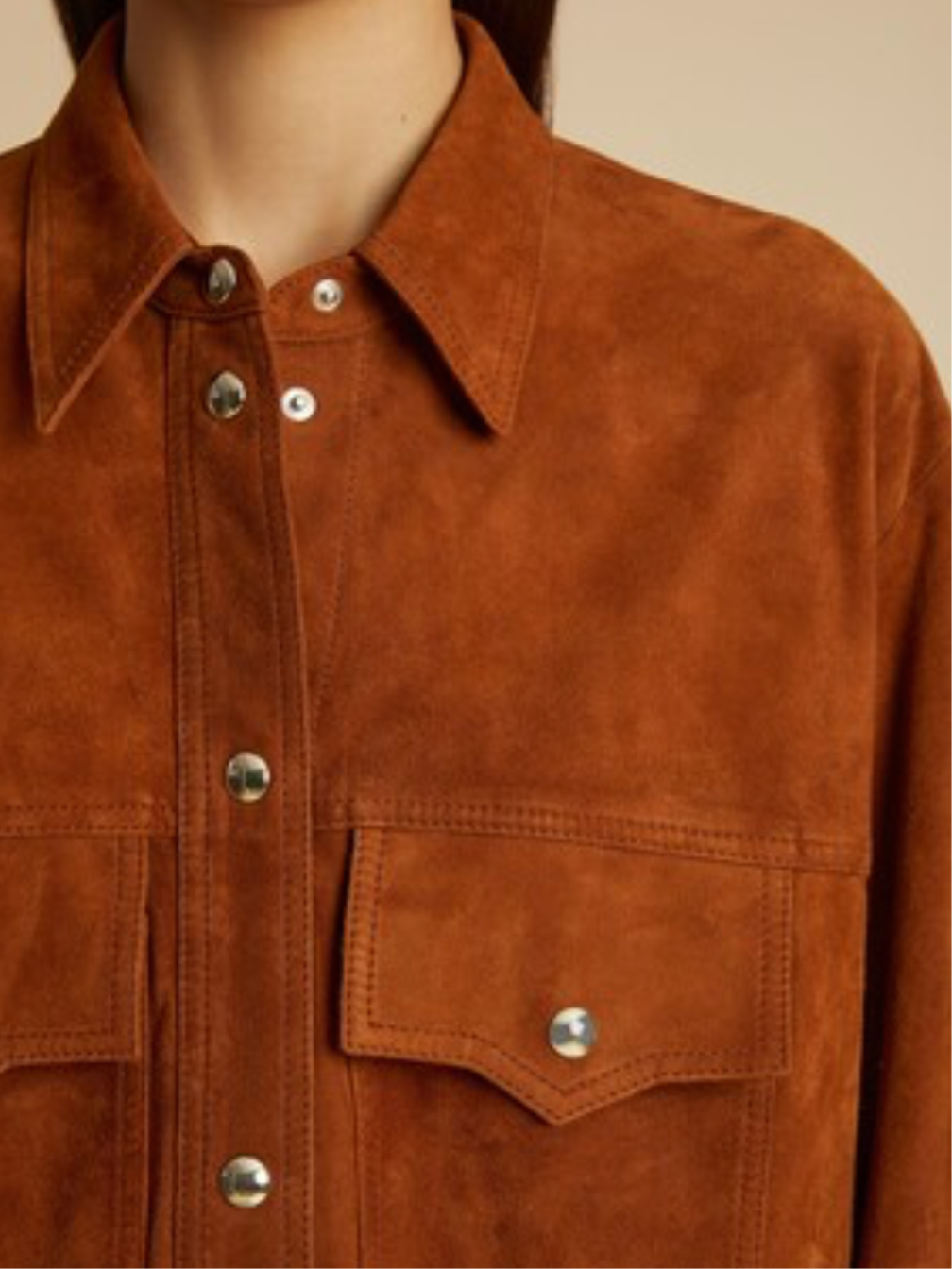 KHAITE Suede Jinn Top in Rust Sz 6