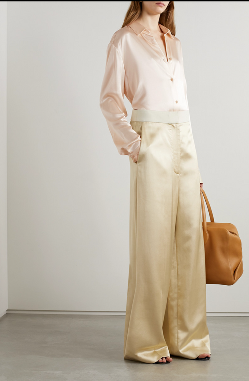 KHAITE Argo Silk Satin Blouse Sz 2 Pristine