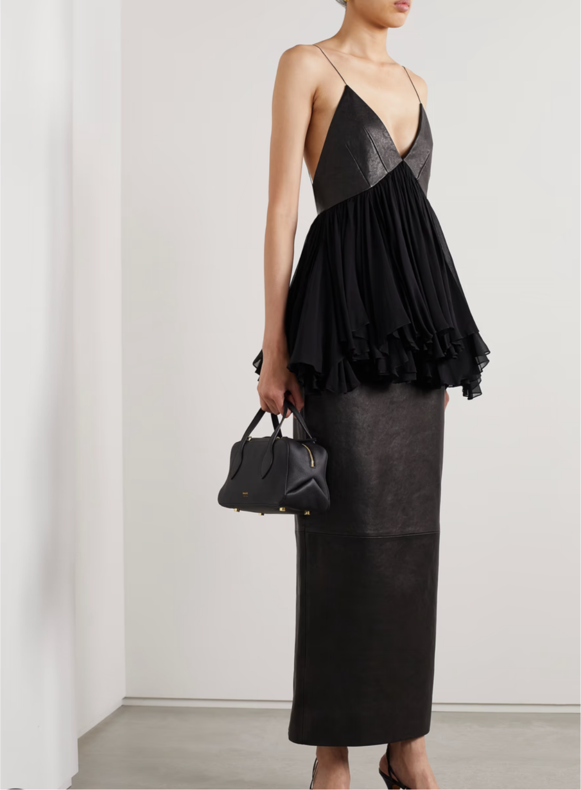 NWT KHAITE Anita Leather & Silk Sz 2 Sold Out