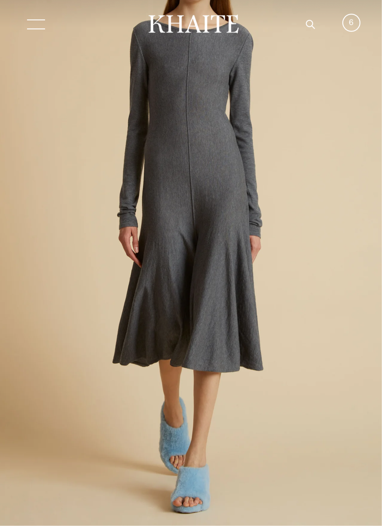 KHAITE DANNY Long Sleeve dress NWOT Sz 2