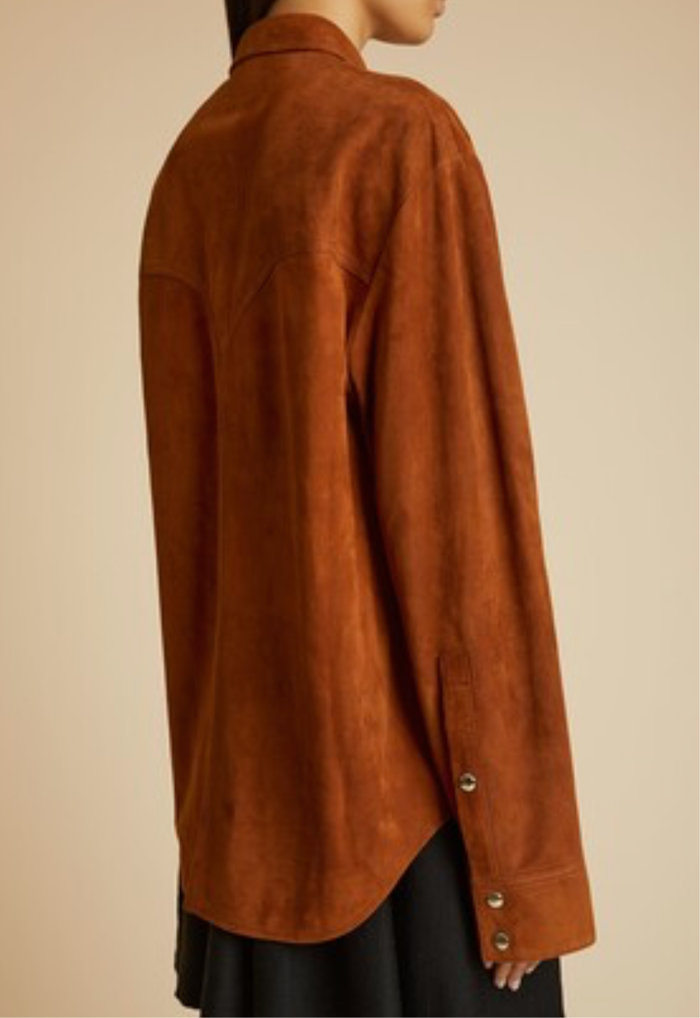 KHAITE Suede Jinn Top in Rust Sz 6