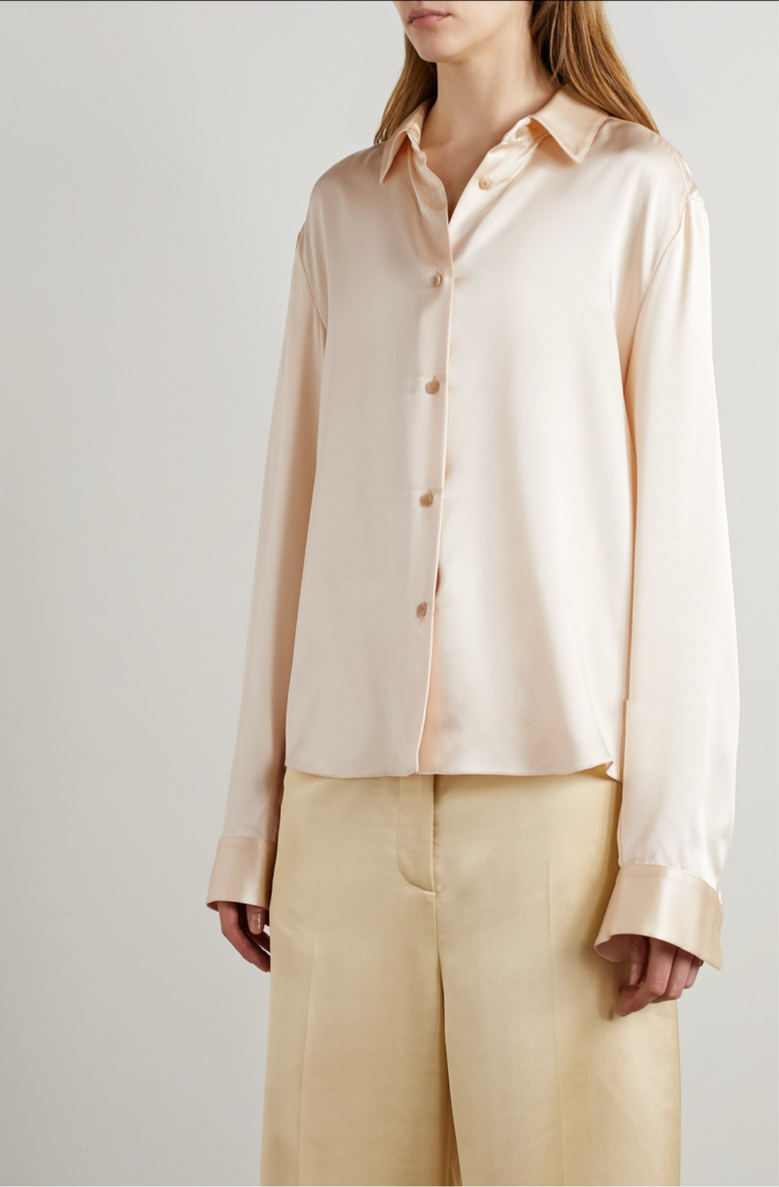 KHAITE Argo Silk Satin Blouse Sz 2 Pristine