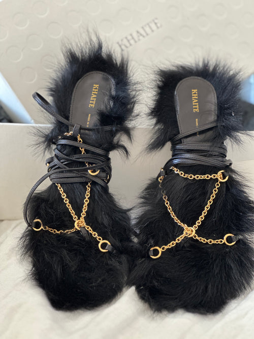KHAITE Marion Strappy Chain Sandal Sz 37