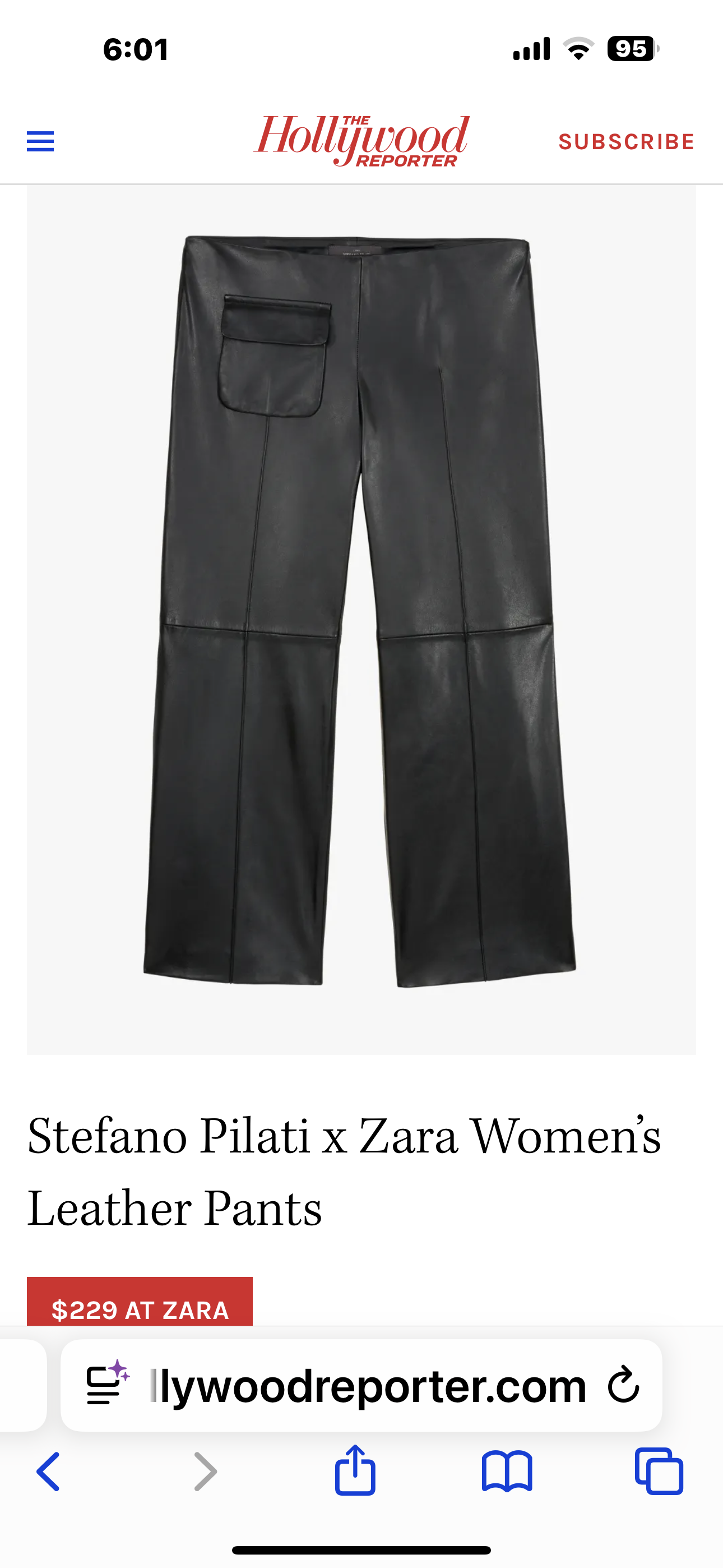 SAINT LAURENT for Zara Leather Pants Sz S